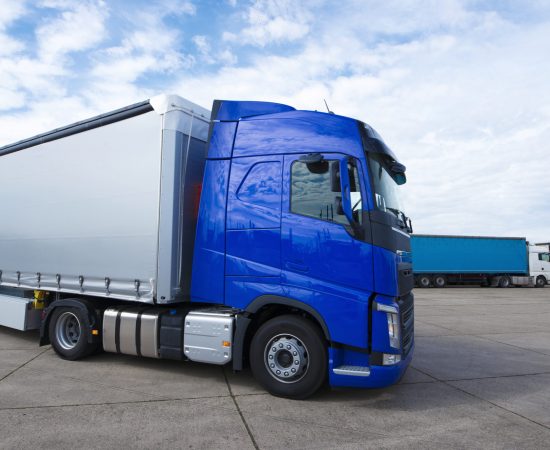 Truck long vehicle ready for delivering and transport.